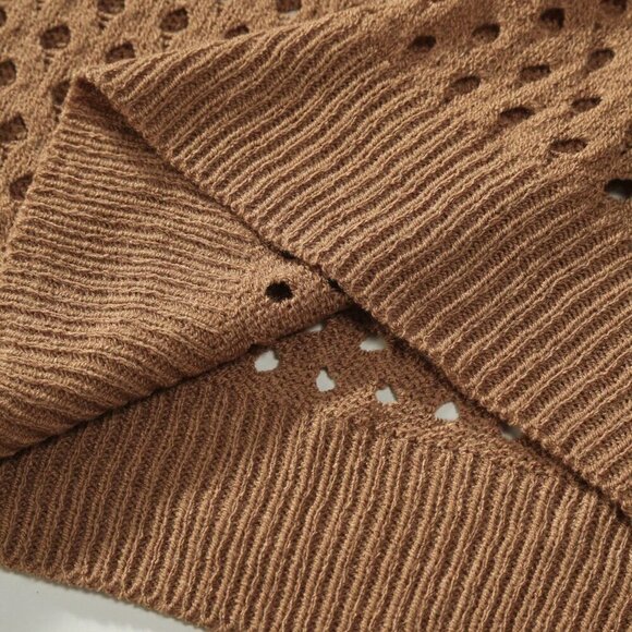 Camel Casual Men's Crochet Short Sleeve Round Neck Top - Picture 5 of 6